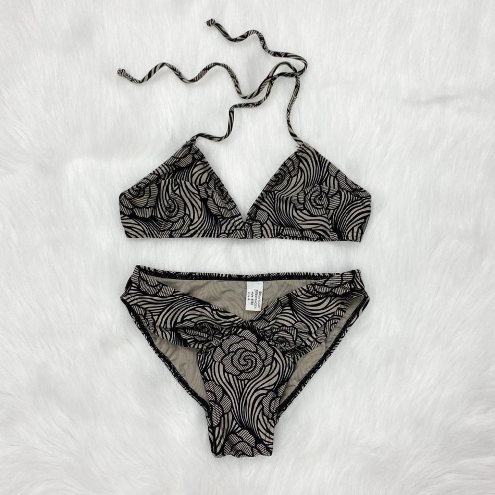 Black & beige vintage bathing suit